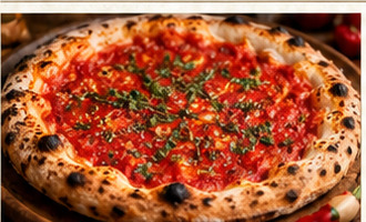 Marinara pizza with oregano and garlic